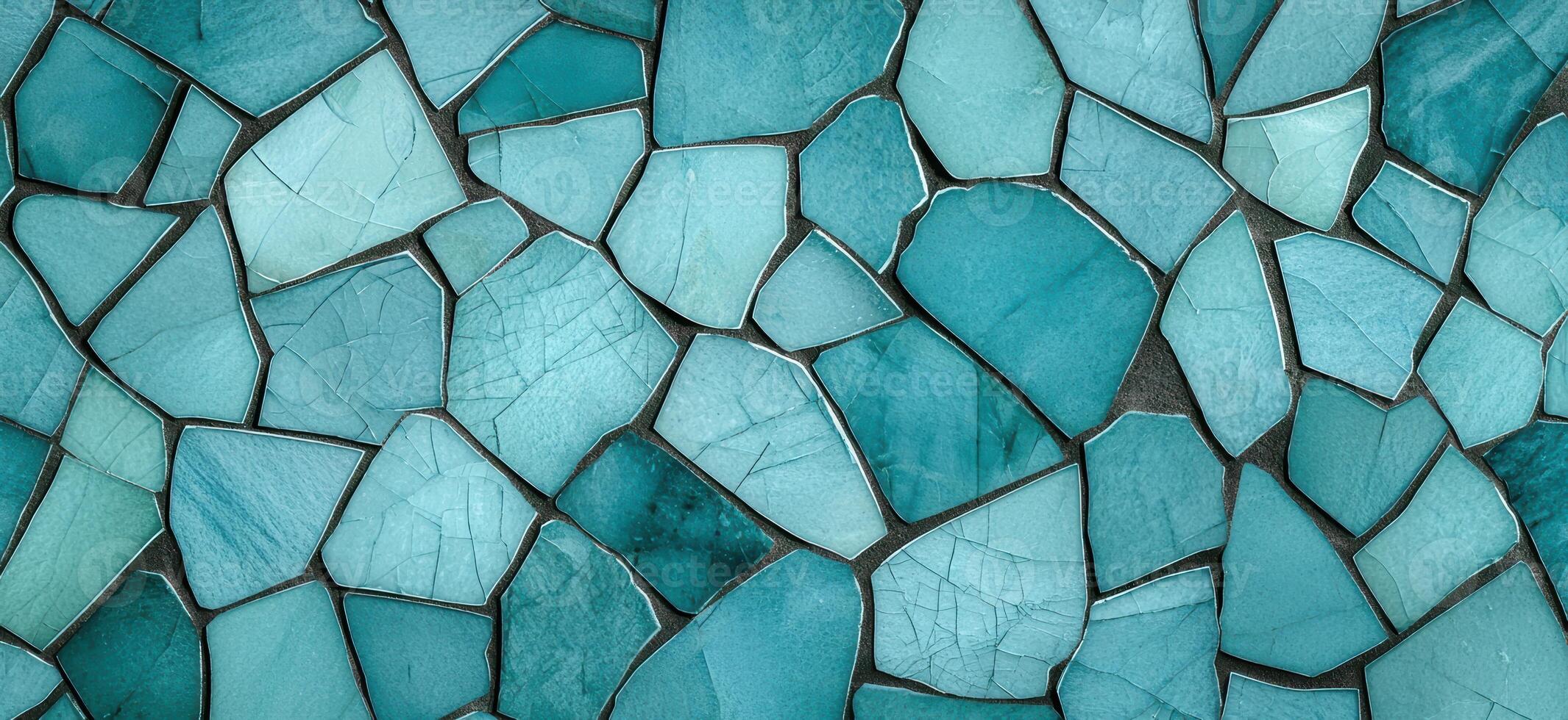 Cracked turquoise stone mosaic texture background photo