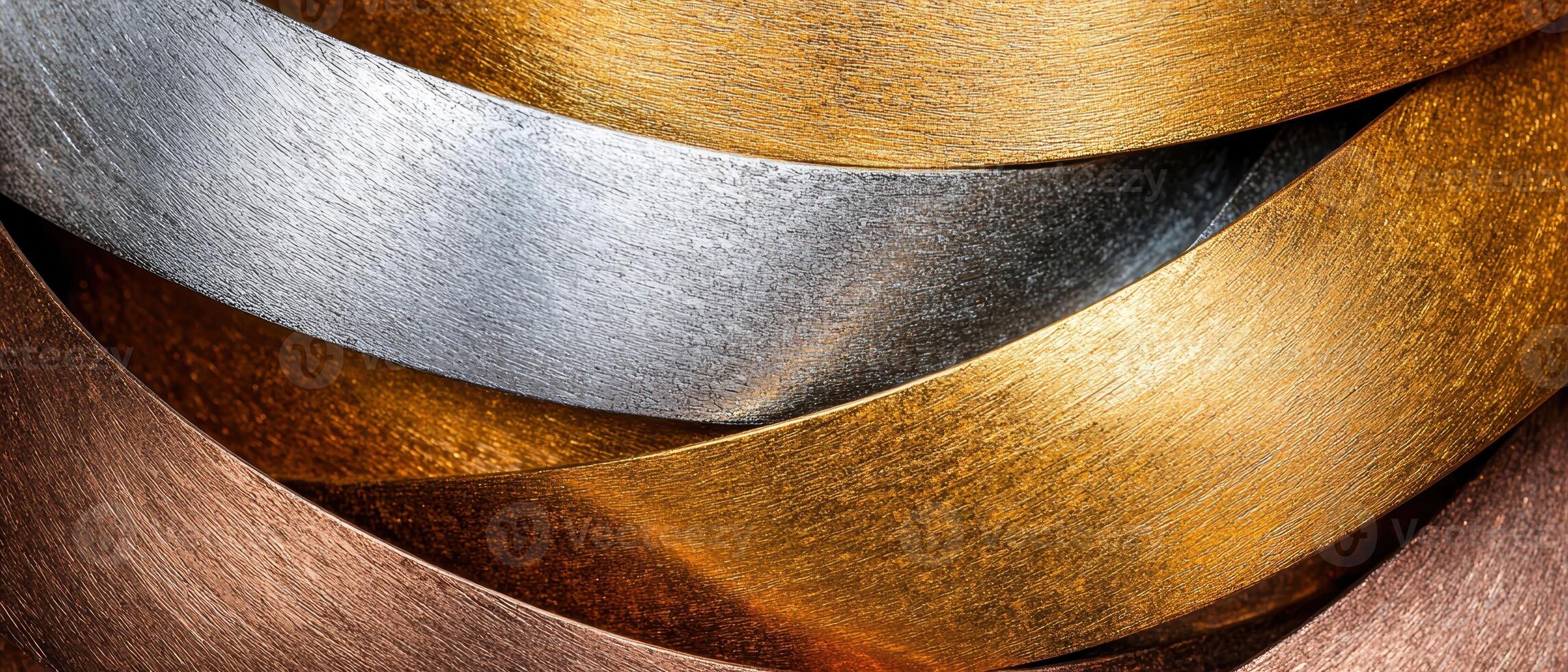 Close up of metallic abstract pattern photo