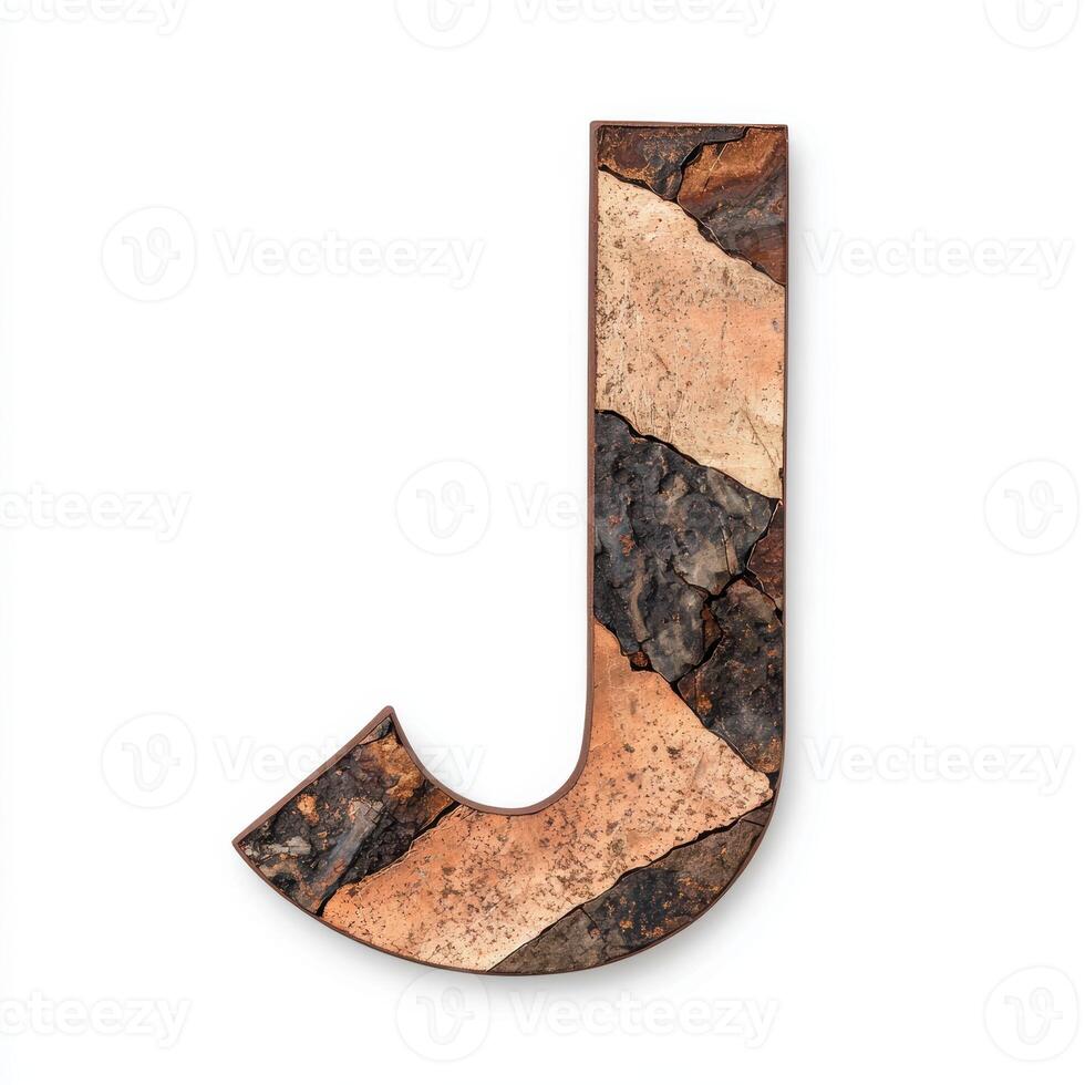 Rustic stone letter j photo