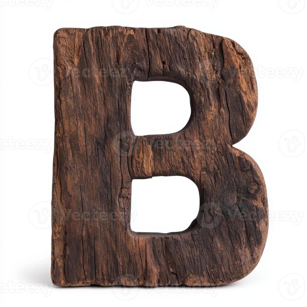 Rustic wooden letter b photo