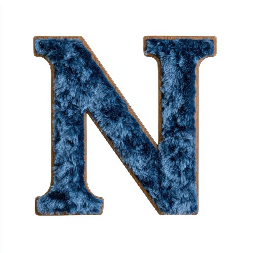 Furry letter n in blue photo