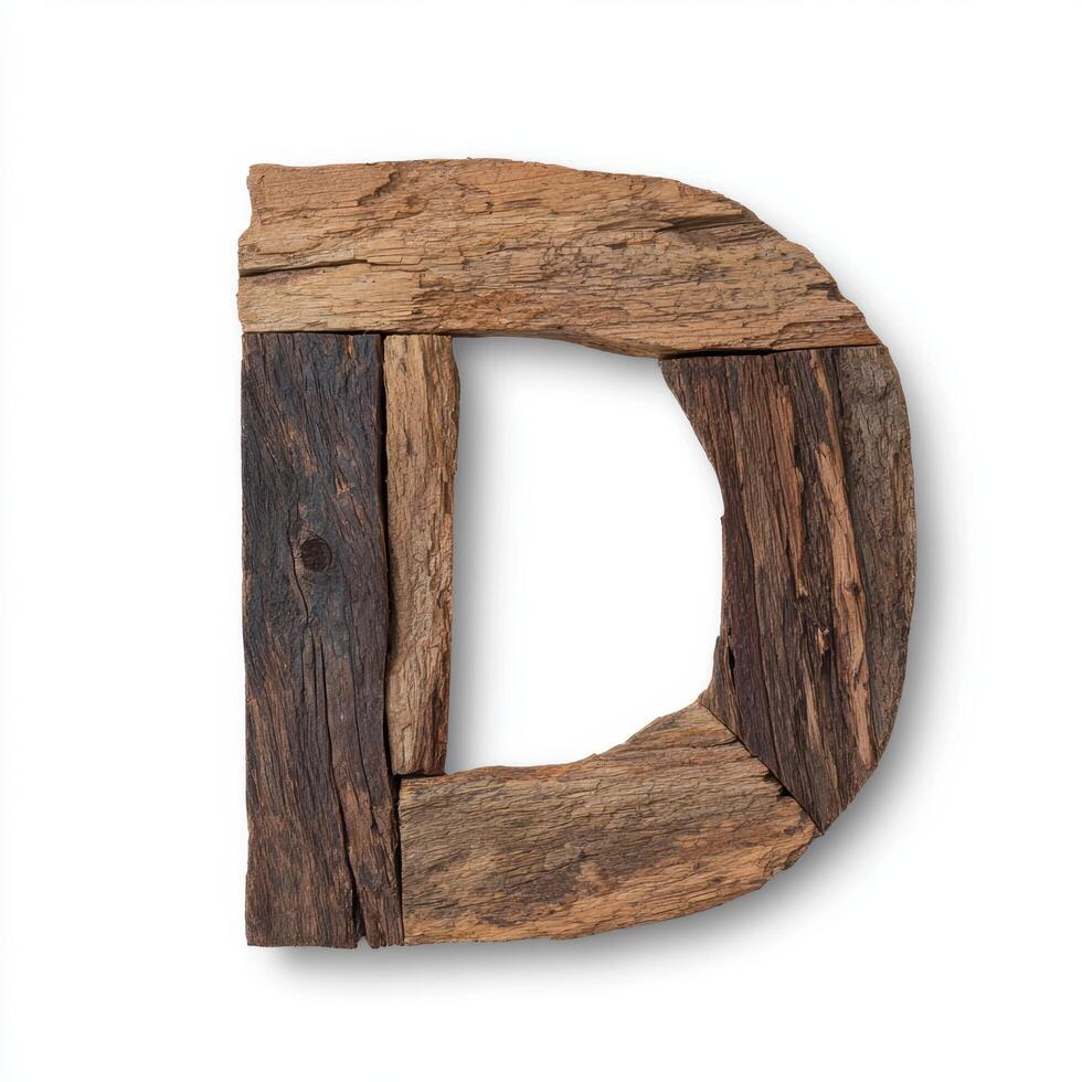 Rustic wooden letter d photo