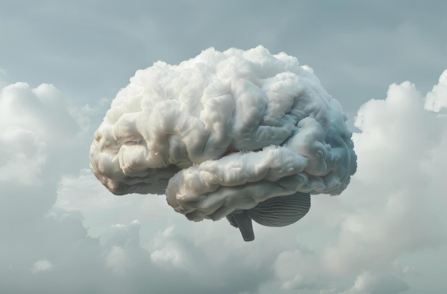 brain made of clouds in the sky photo