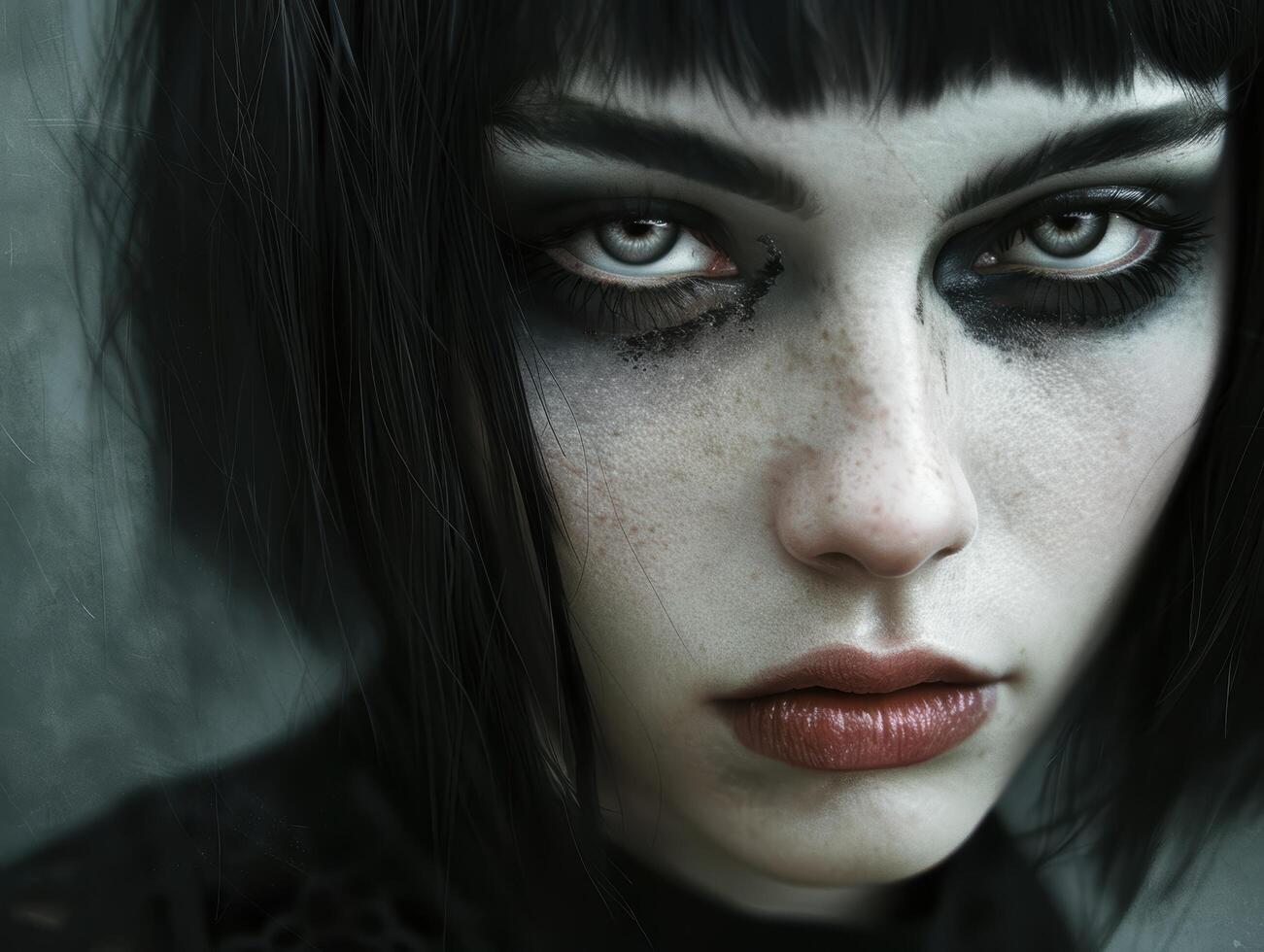Intense gaze of a mysterious woman photo