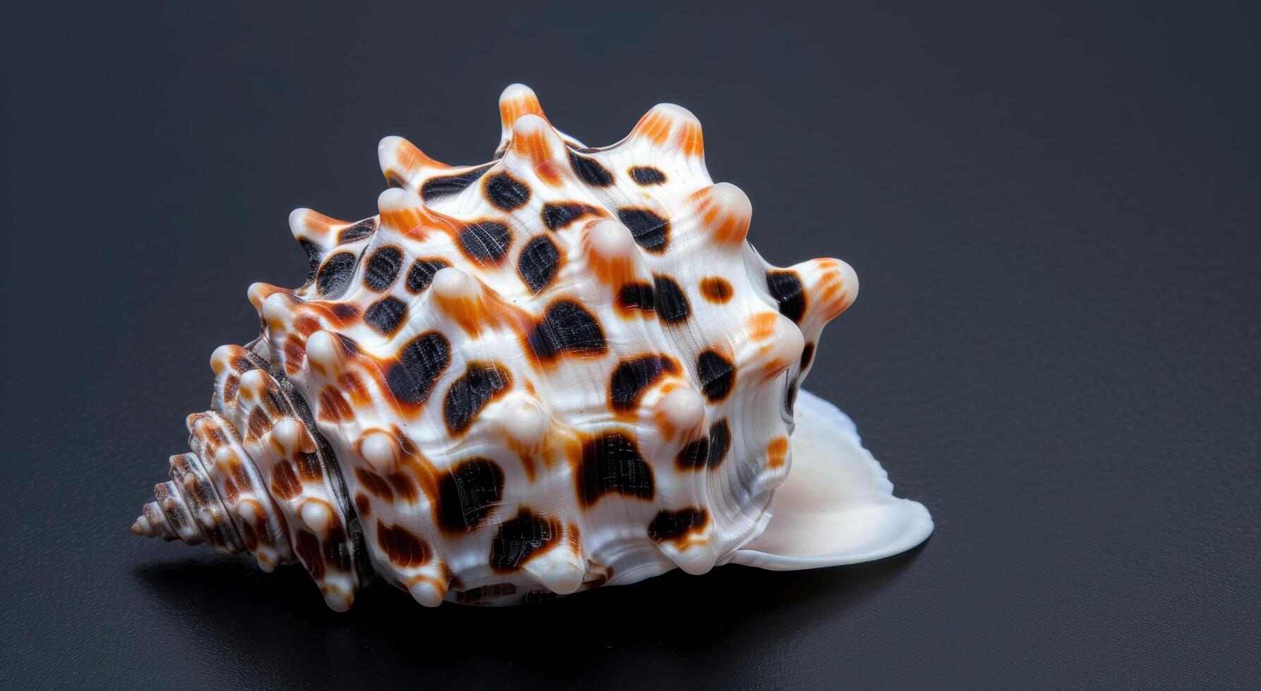 Vibrant seashell with intricate patterns photo