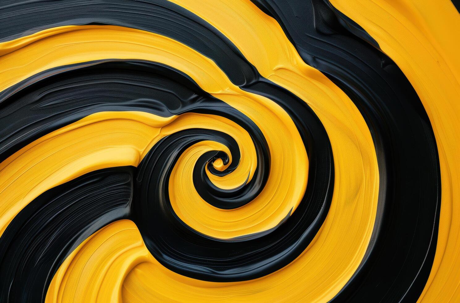 Swirling abstract pattern in black and yellow photo