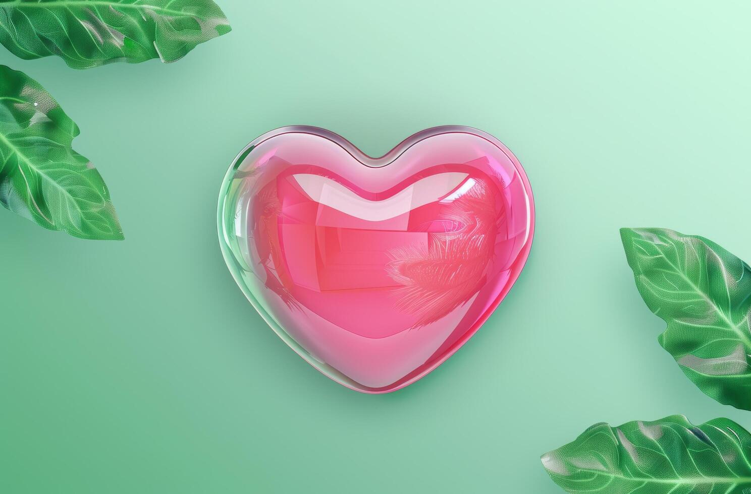 heart shaped glass container with pink liquid photo