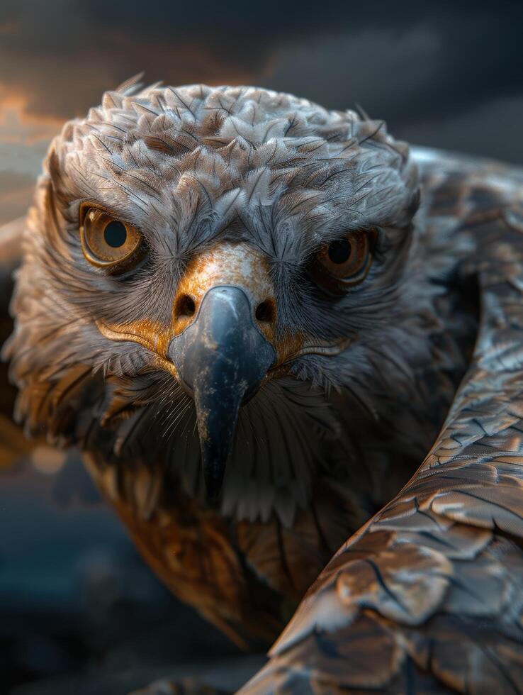 Fierce raptor with intense gaze photo