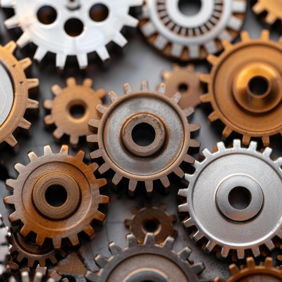 Intricate machinery gears and cogs photo