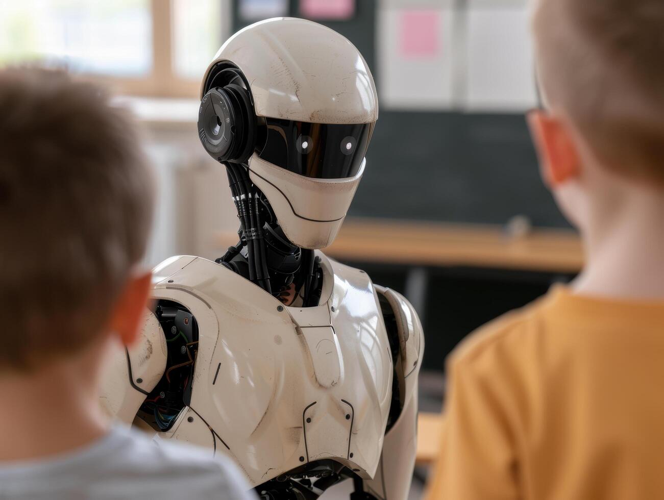 Humanoid robot in office environment photo