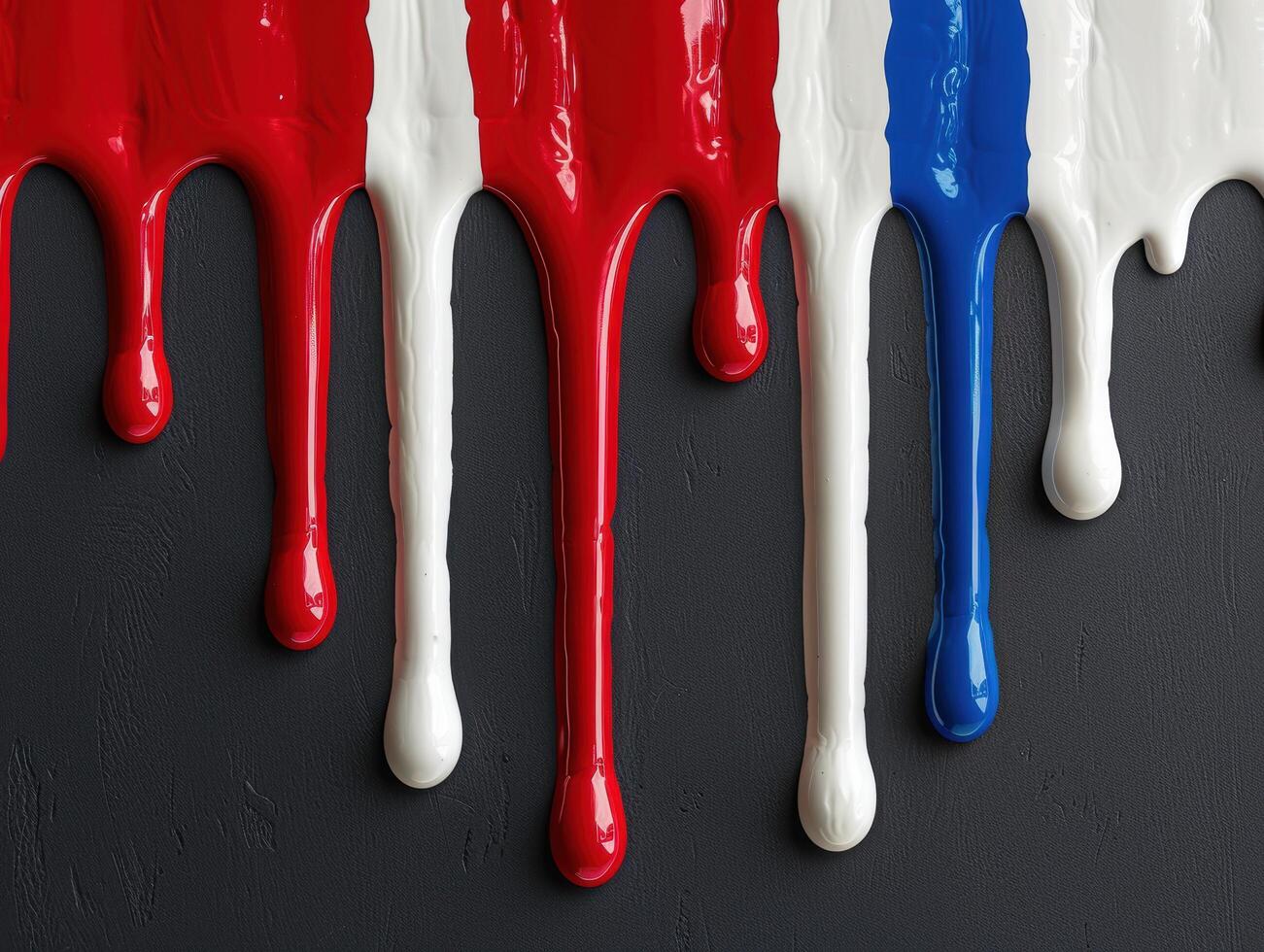 Vibrant paint drips on a dark background photo