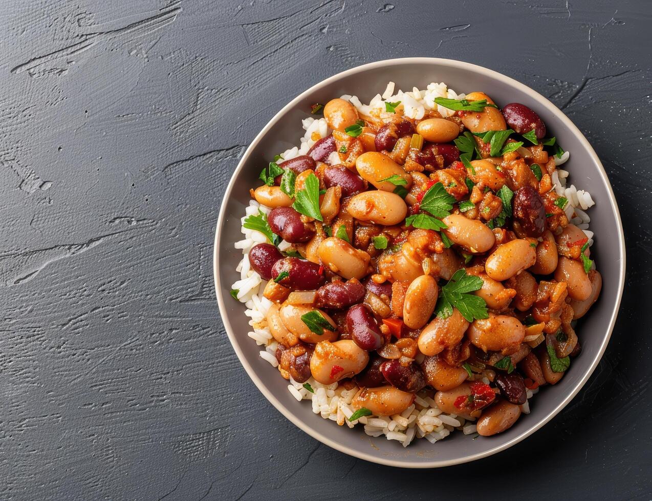 Delicious bean and rice dish photo