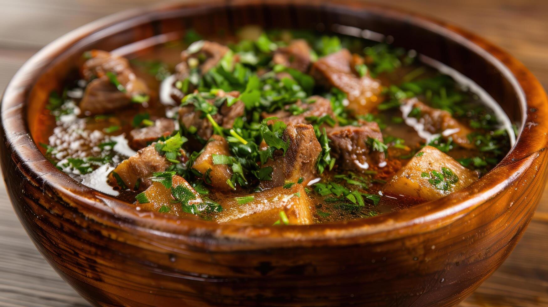 Hearty beef stew with fresh vegetables photo