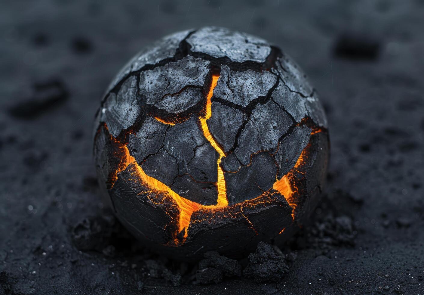 Glowing lava rock photo