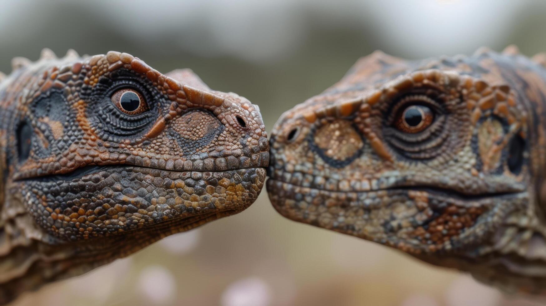 Close up of two colorful chameleons photo