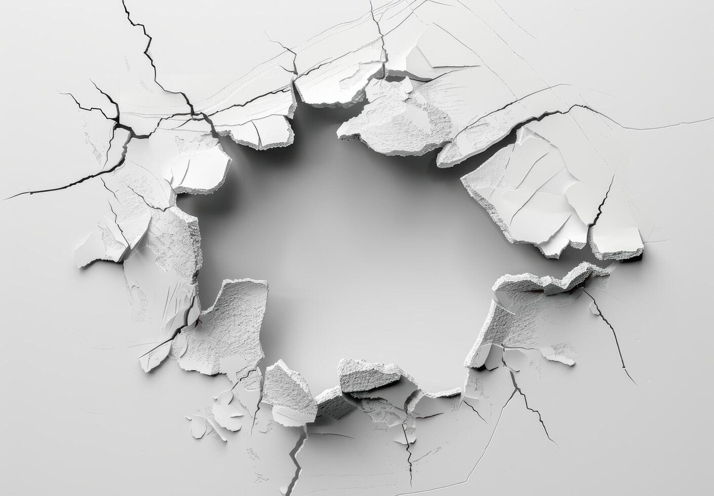 Cracked concrete surface with abstract pattern photo