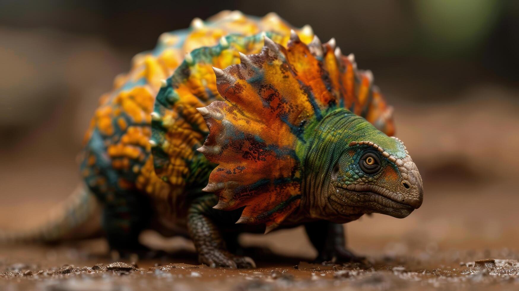 Colorful lizard with spiky scales photo