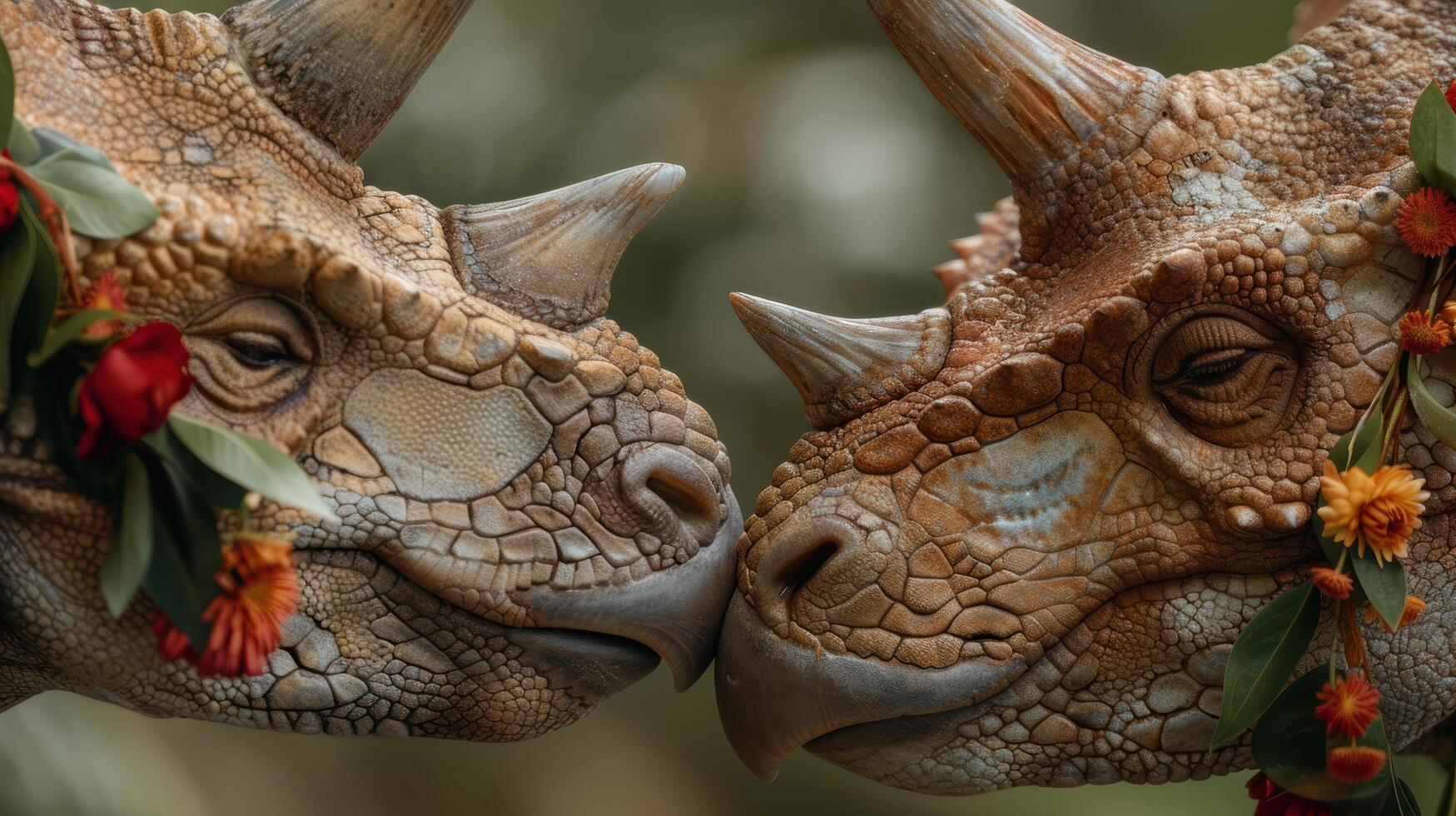 Close up of two horned lizards photo