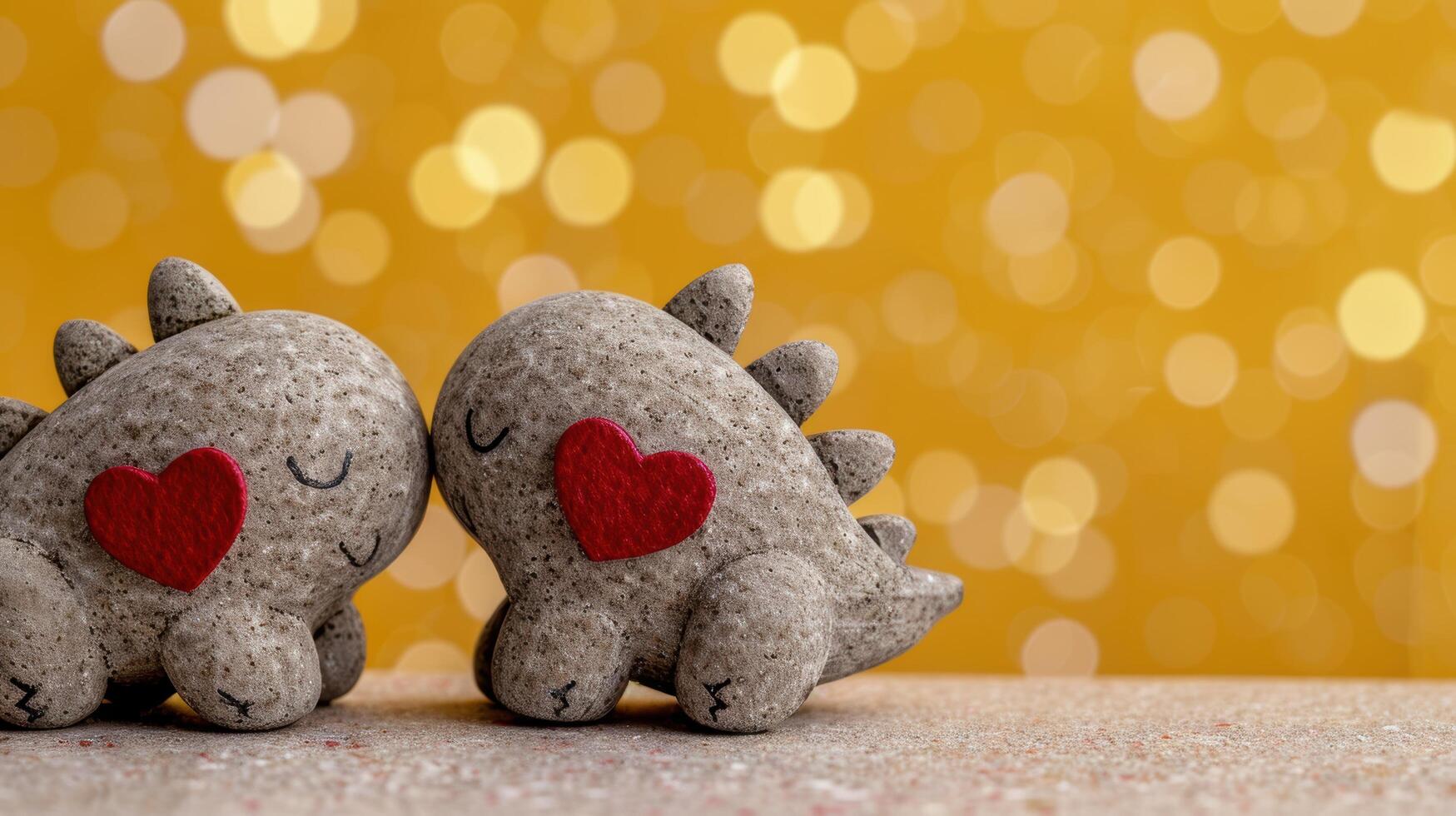 cute plush dinosaur toys with red hearts photo