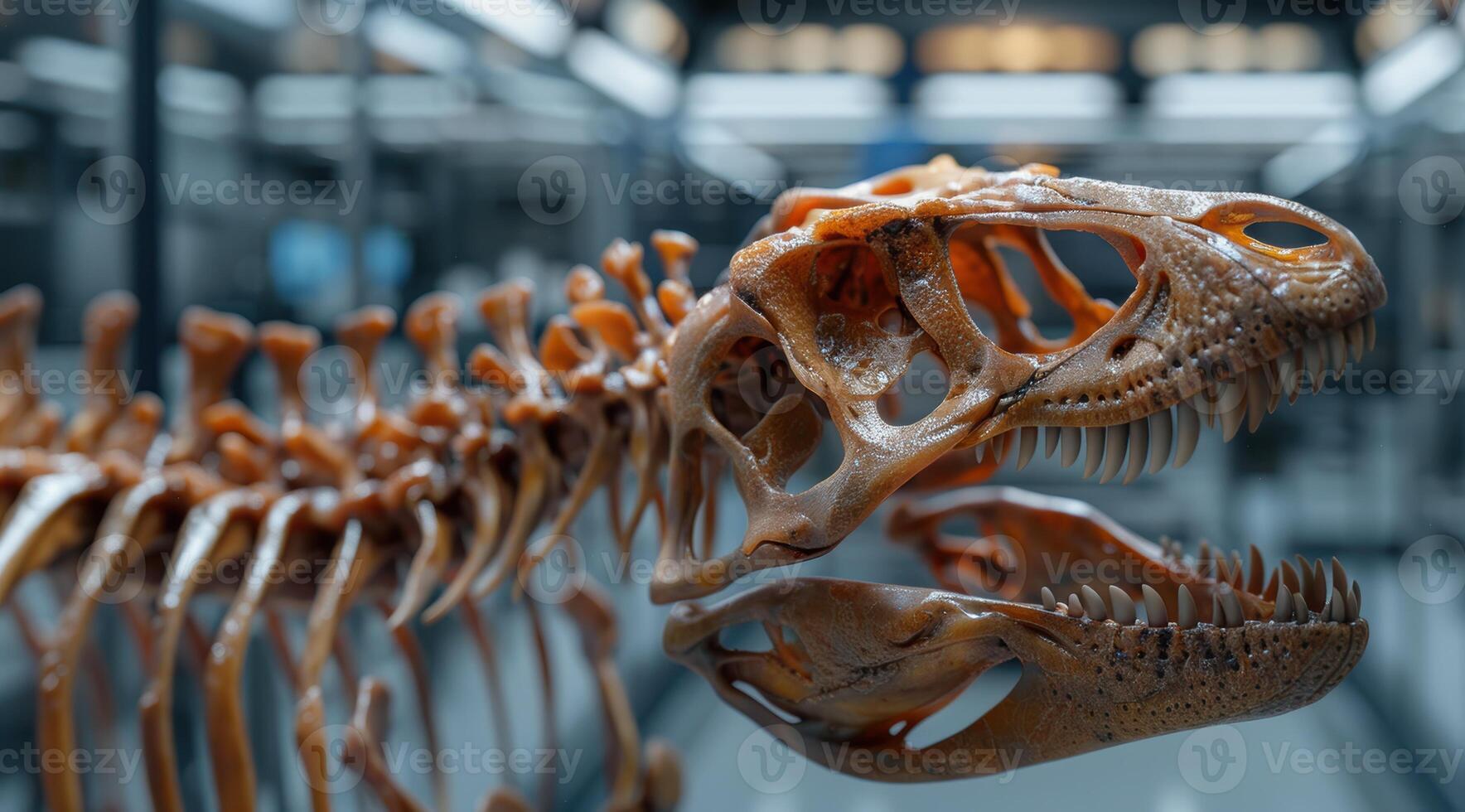 Dinosaur Skeleton Fossil Closeup photo