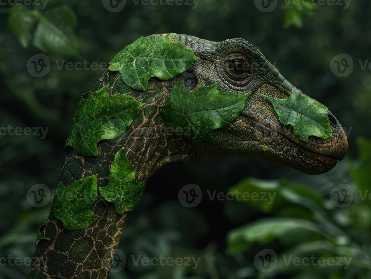 Camouflaged lizard in the rainforest photo