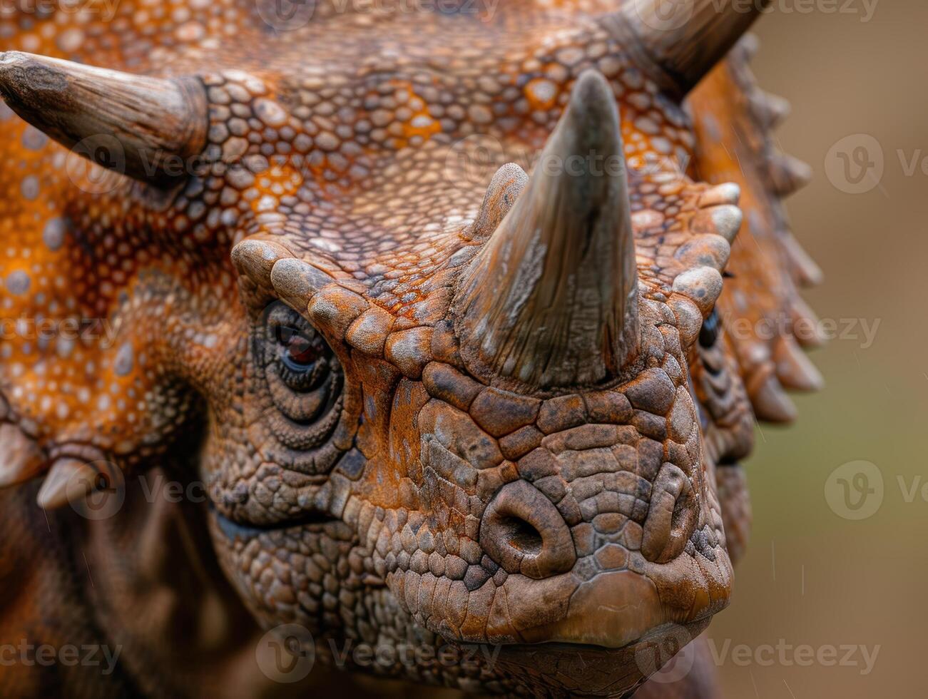 Close up of a horned lizard with intricate scales photo