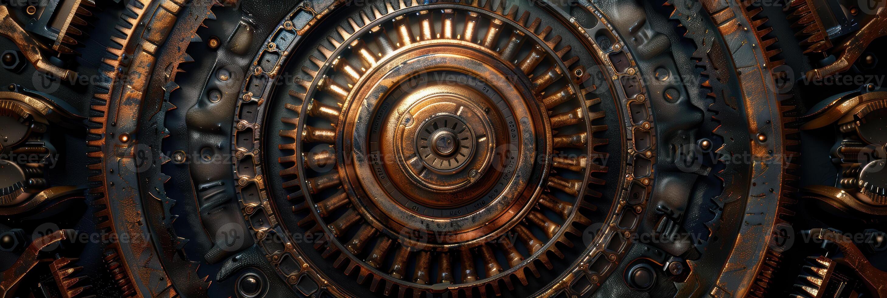 intricate mechanical gears and cogs photo