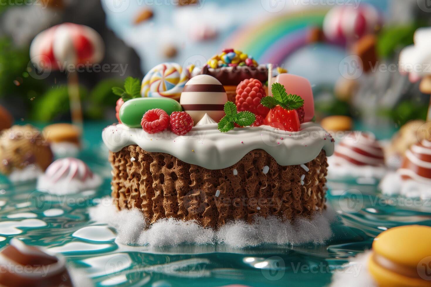 Colorful assortment of gourmet chocolate candies and desserts photo