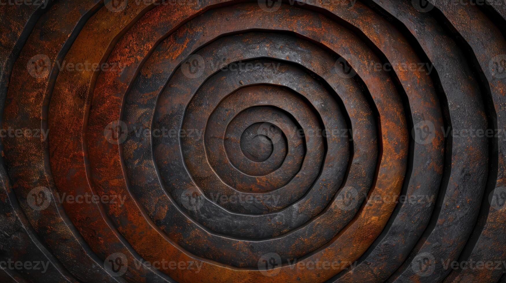 Spiral metal pattern with rust texture photo