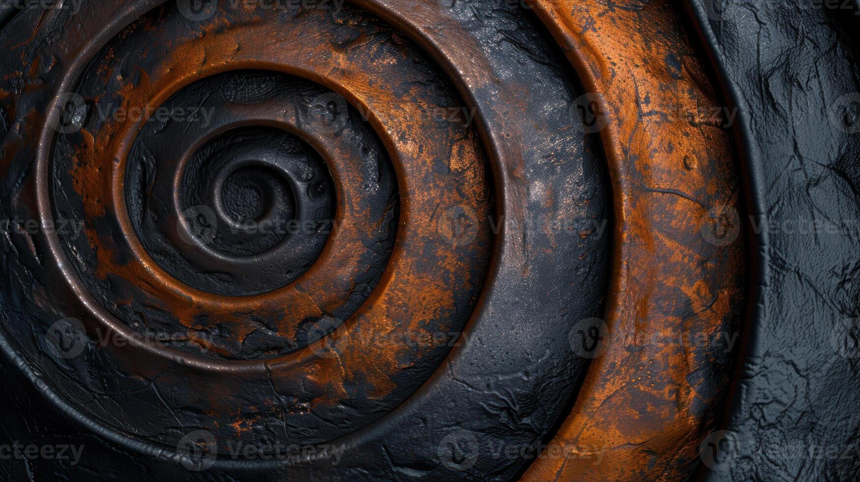 Intricate spiral pattern in rusty metal photo