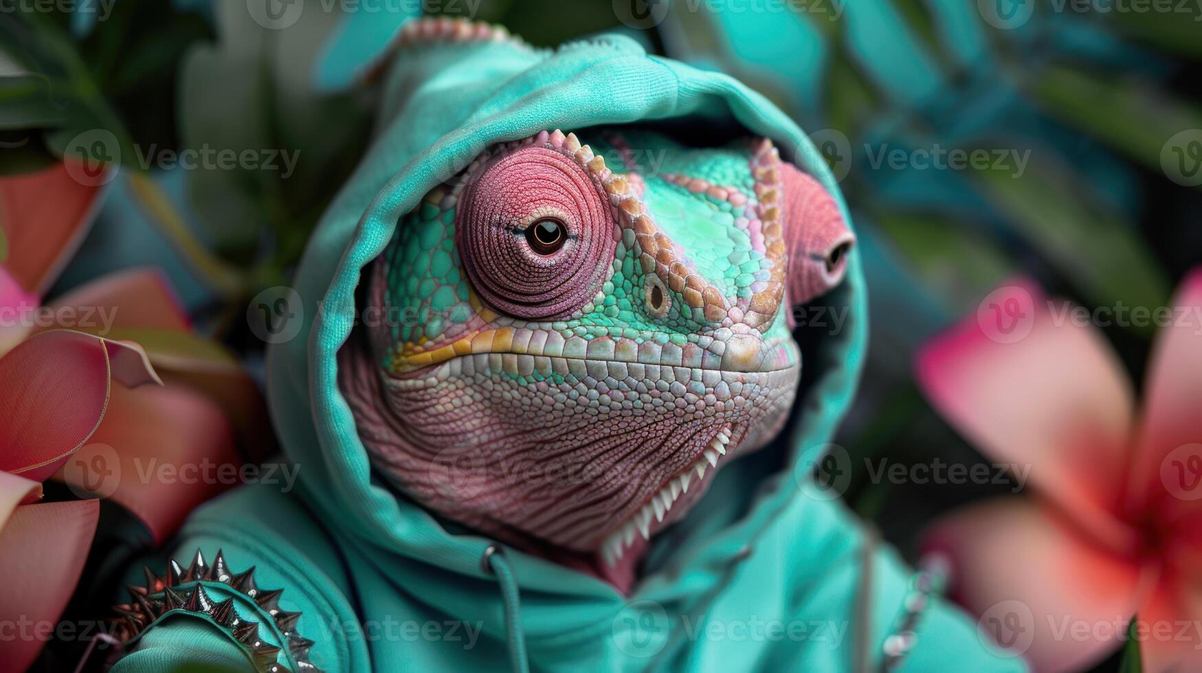 Vibrant chameleon with striking colors photo