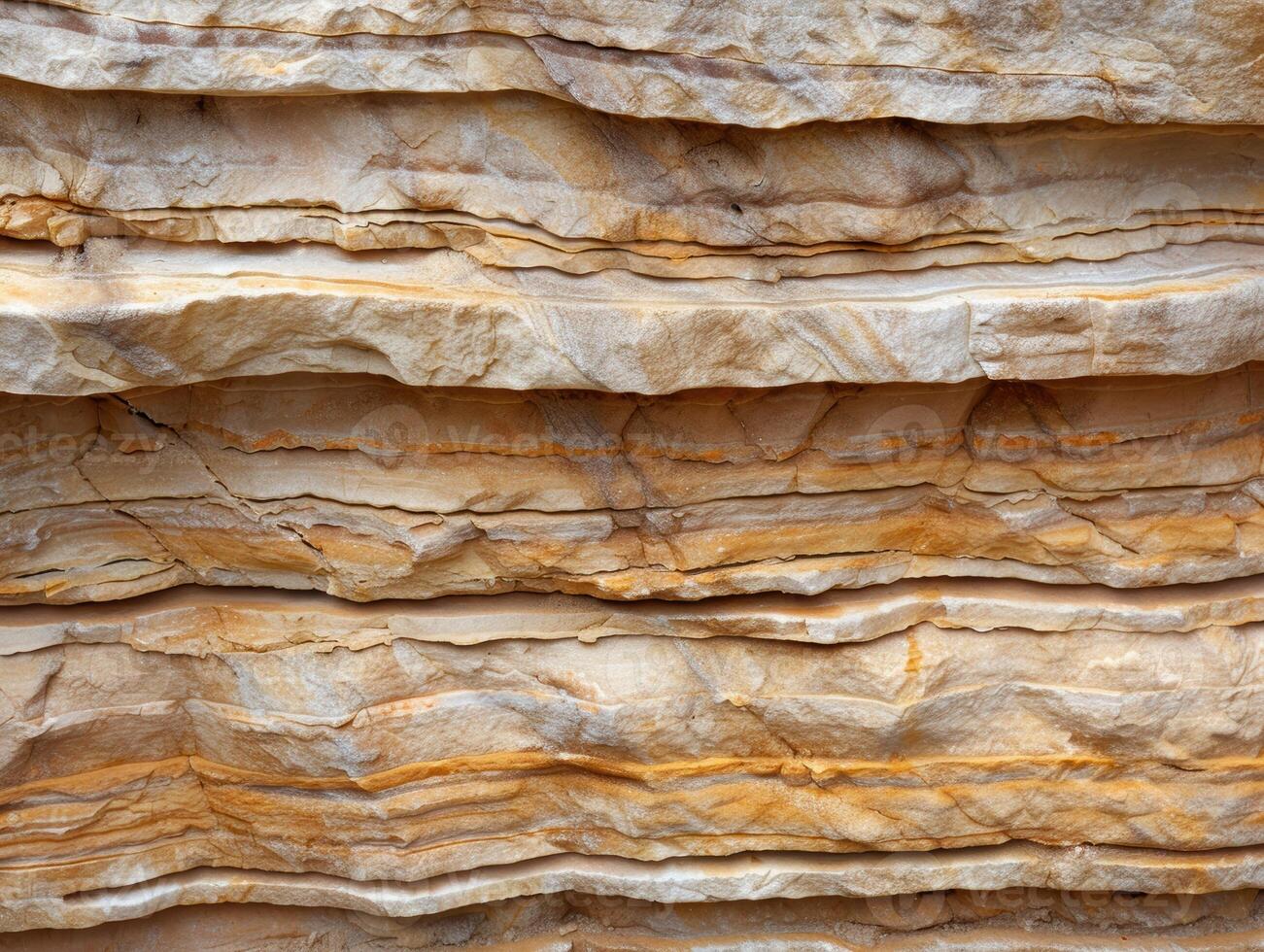 Textured rock layers in natural sandstone formation photo