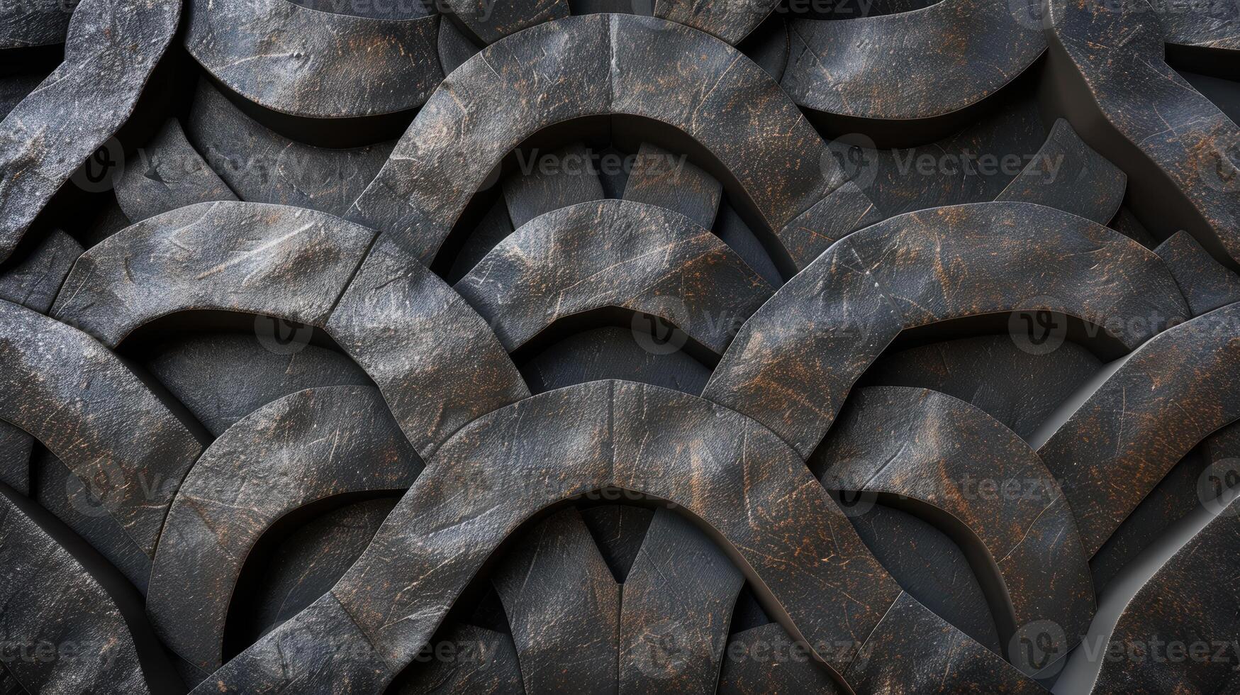 Overlapping abstract stone shapes in dark tones photo