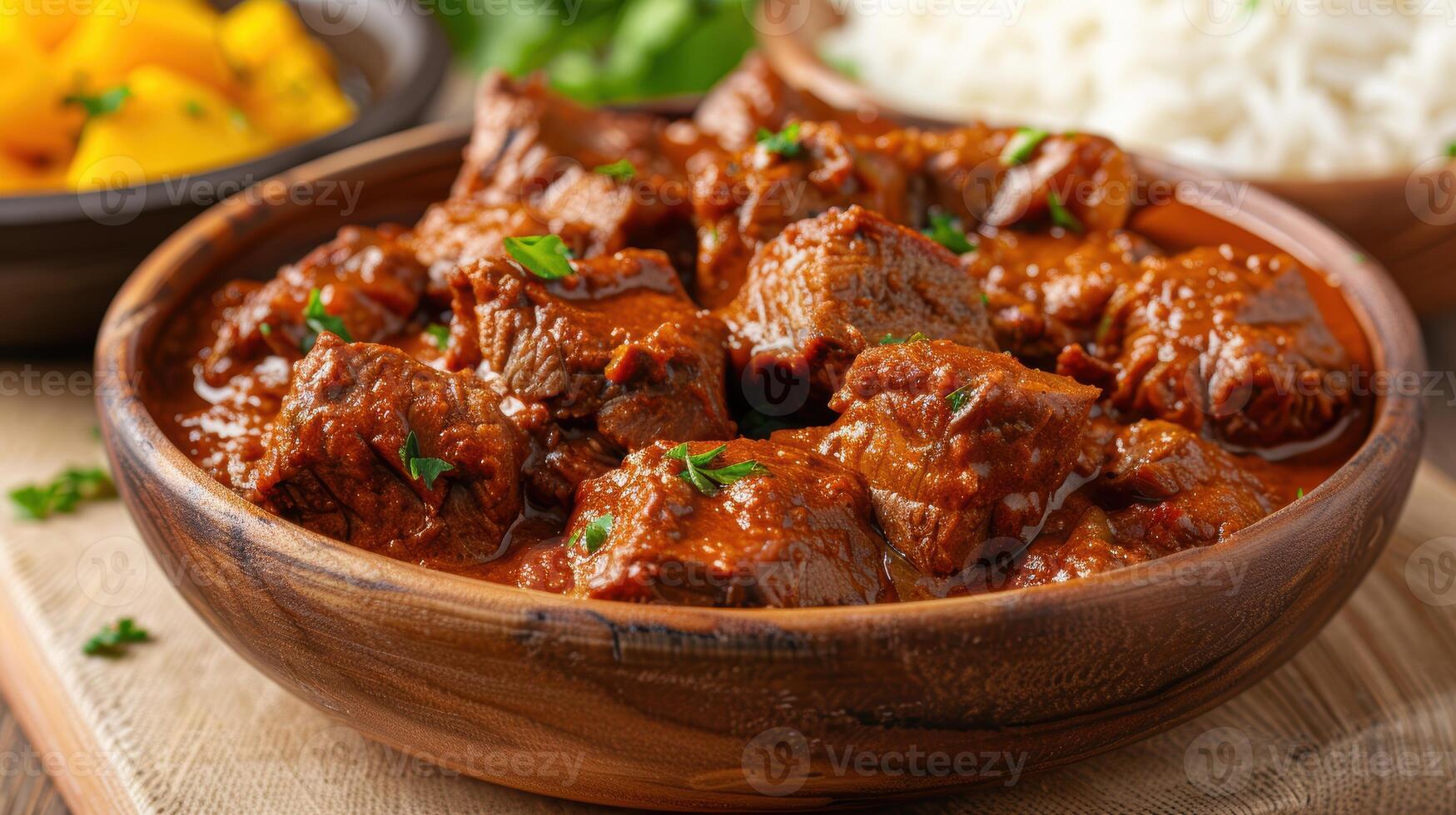 Delicious beef stew in a bowl photo
