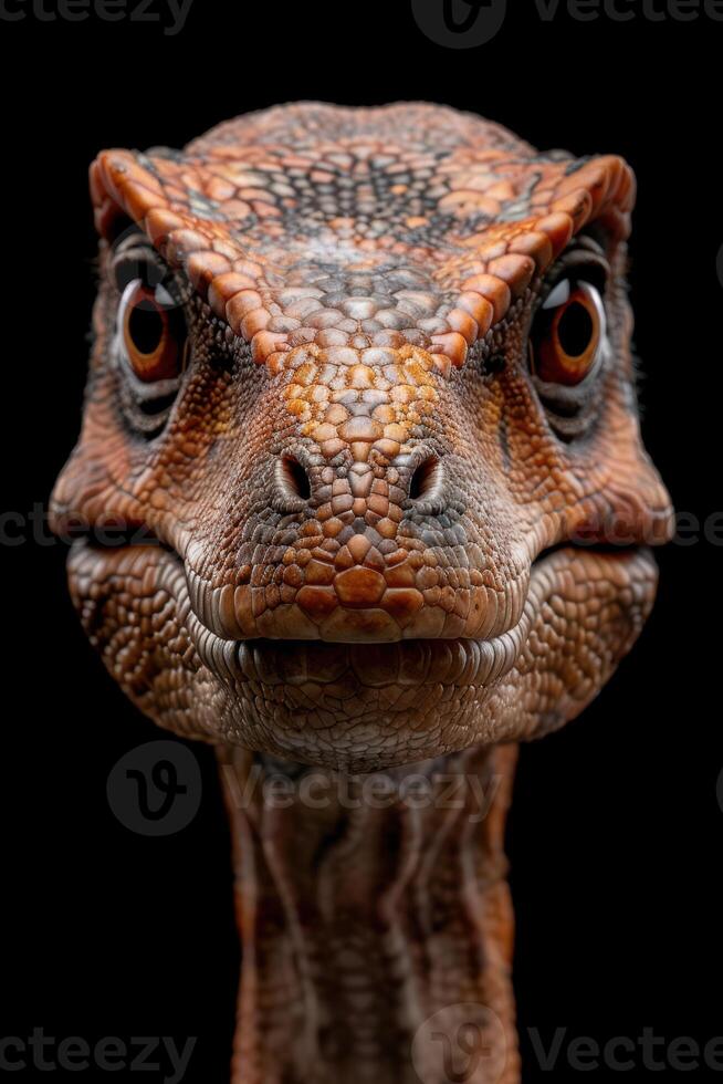 Close up of a fierce reptilian face photo