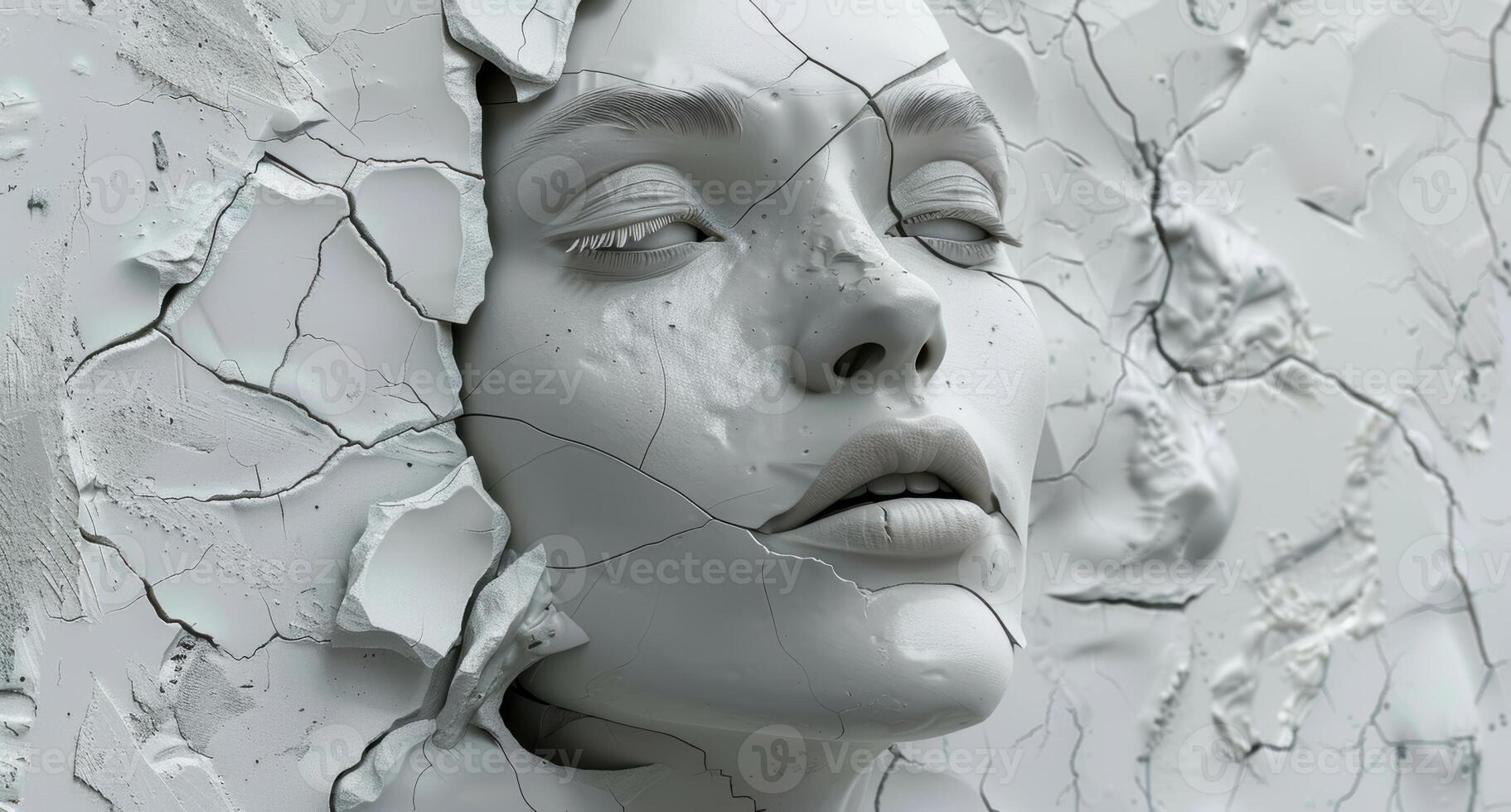 cracked and weathered face photo