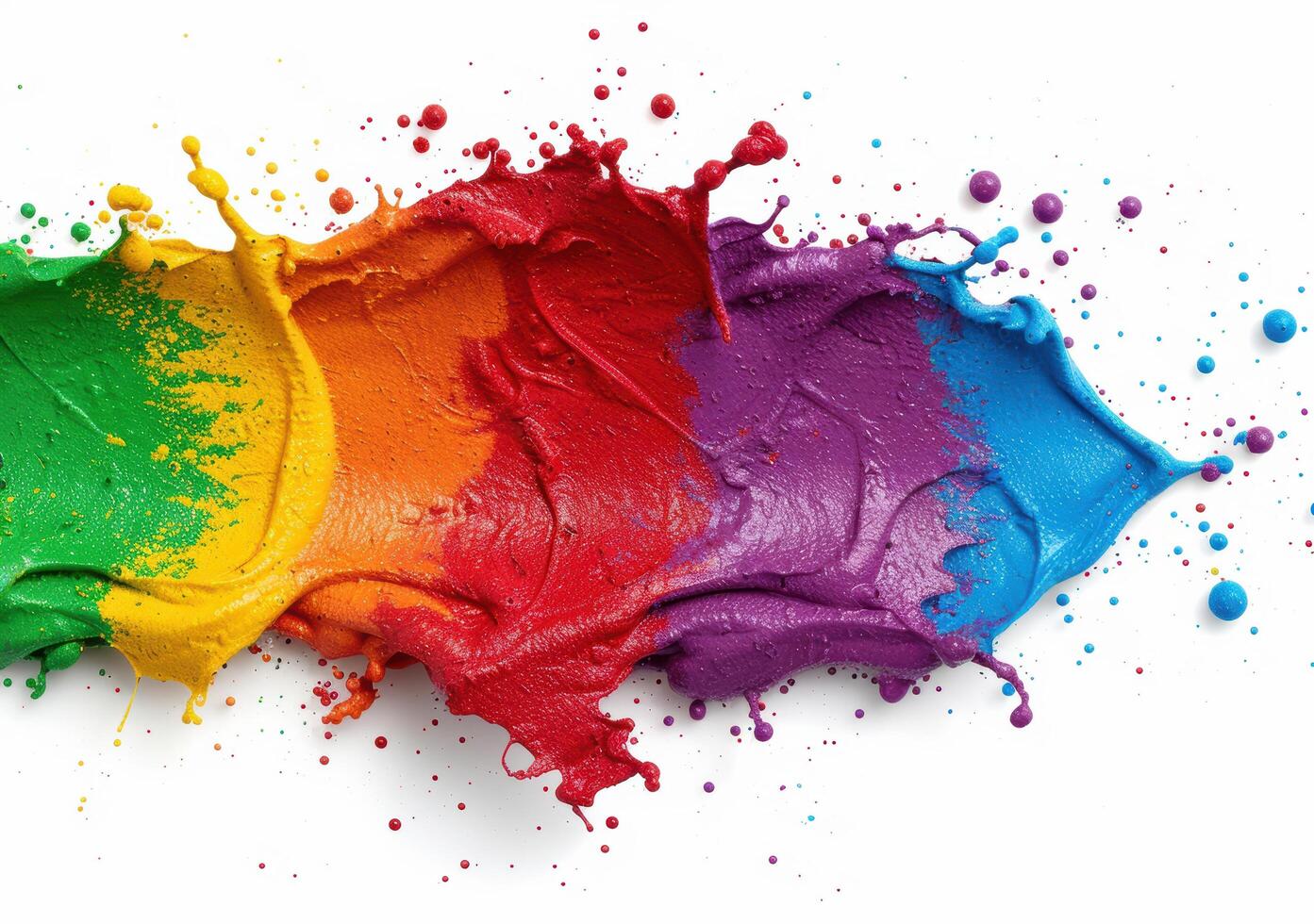 Vibrant paint splash in rainbow colors photo