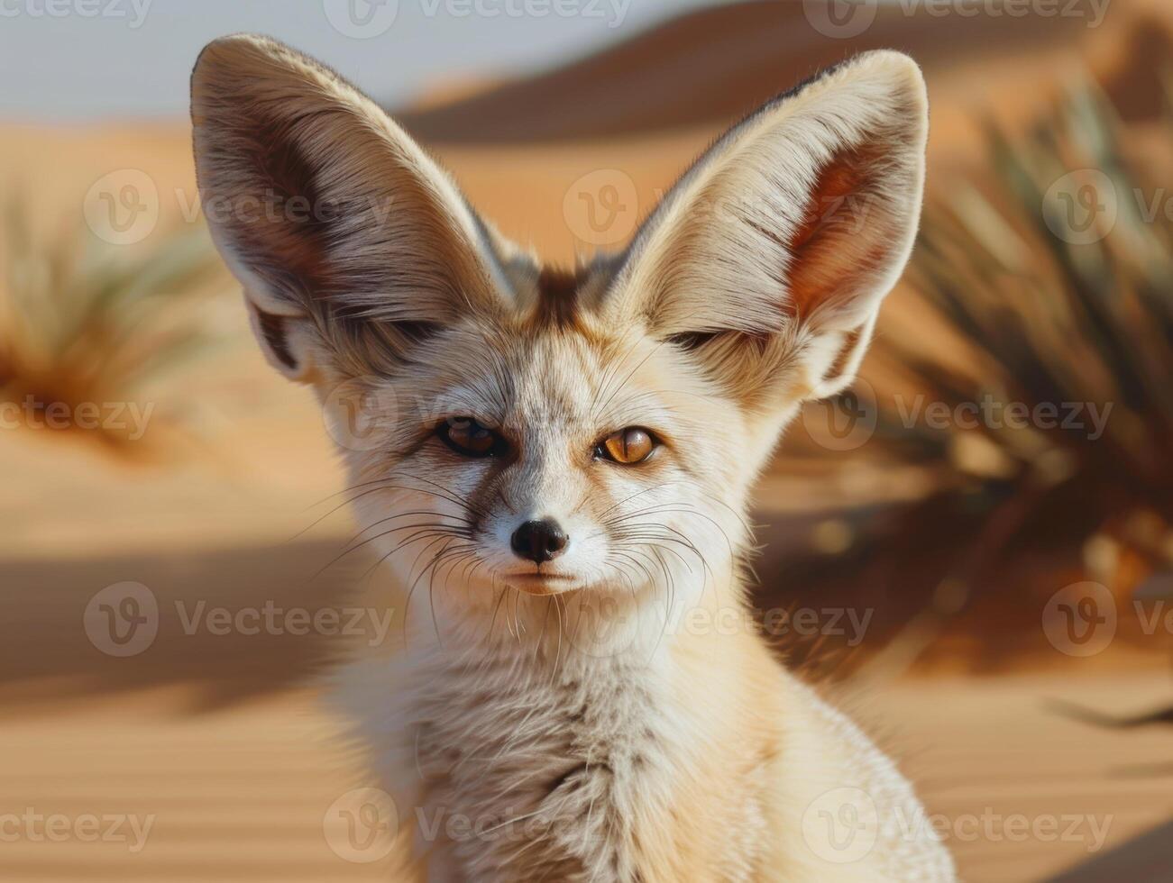 Close up of a curious desert fox in natural habitat photo