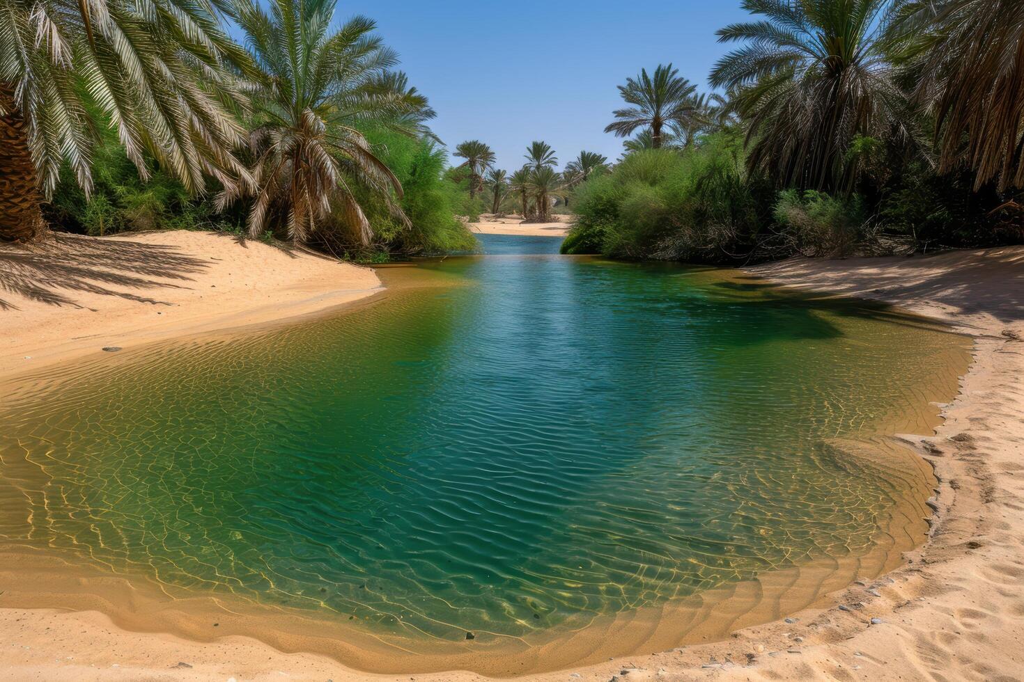 Serene oasis in the desert photo