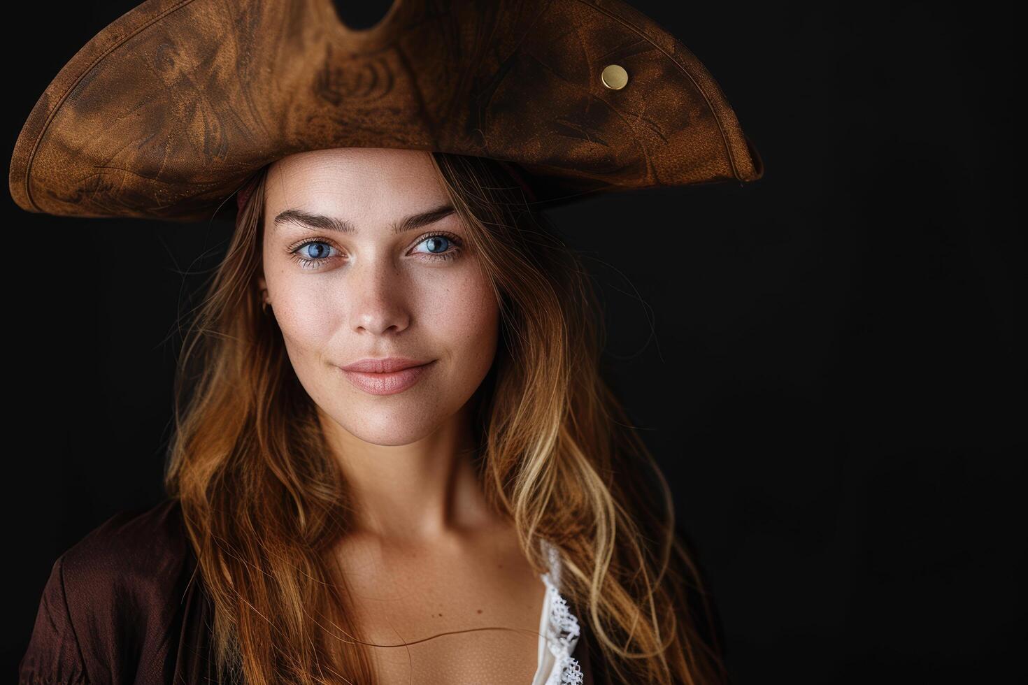 portrait of a young woman in a cowboy hat photo