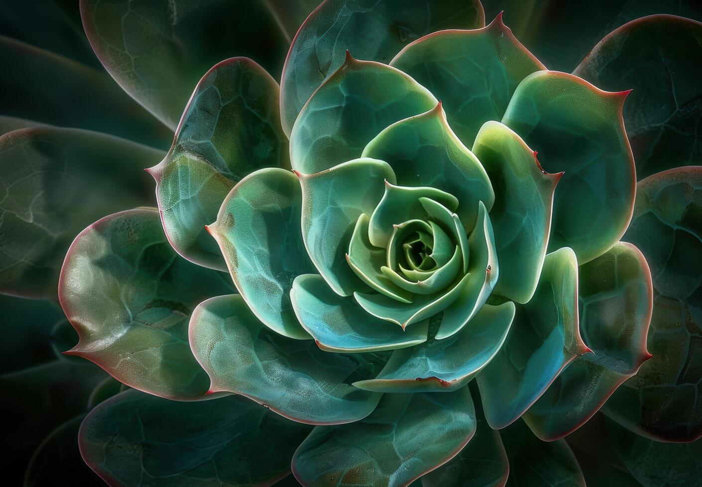 Vibrant succulent plant close up photo