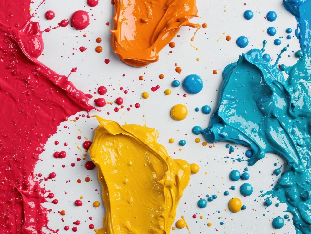 Vibrant abstract paint splatter background photo