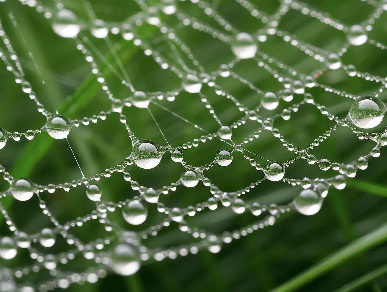 Dew Drops on Spider Web photo