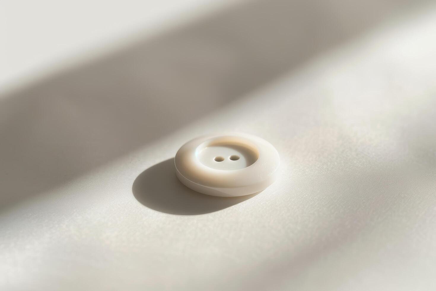 close up of a white button on a light background photo