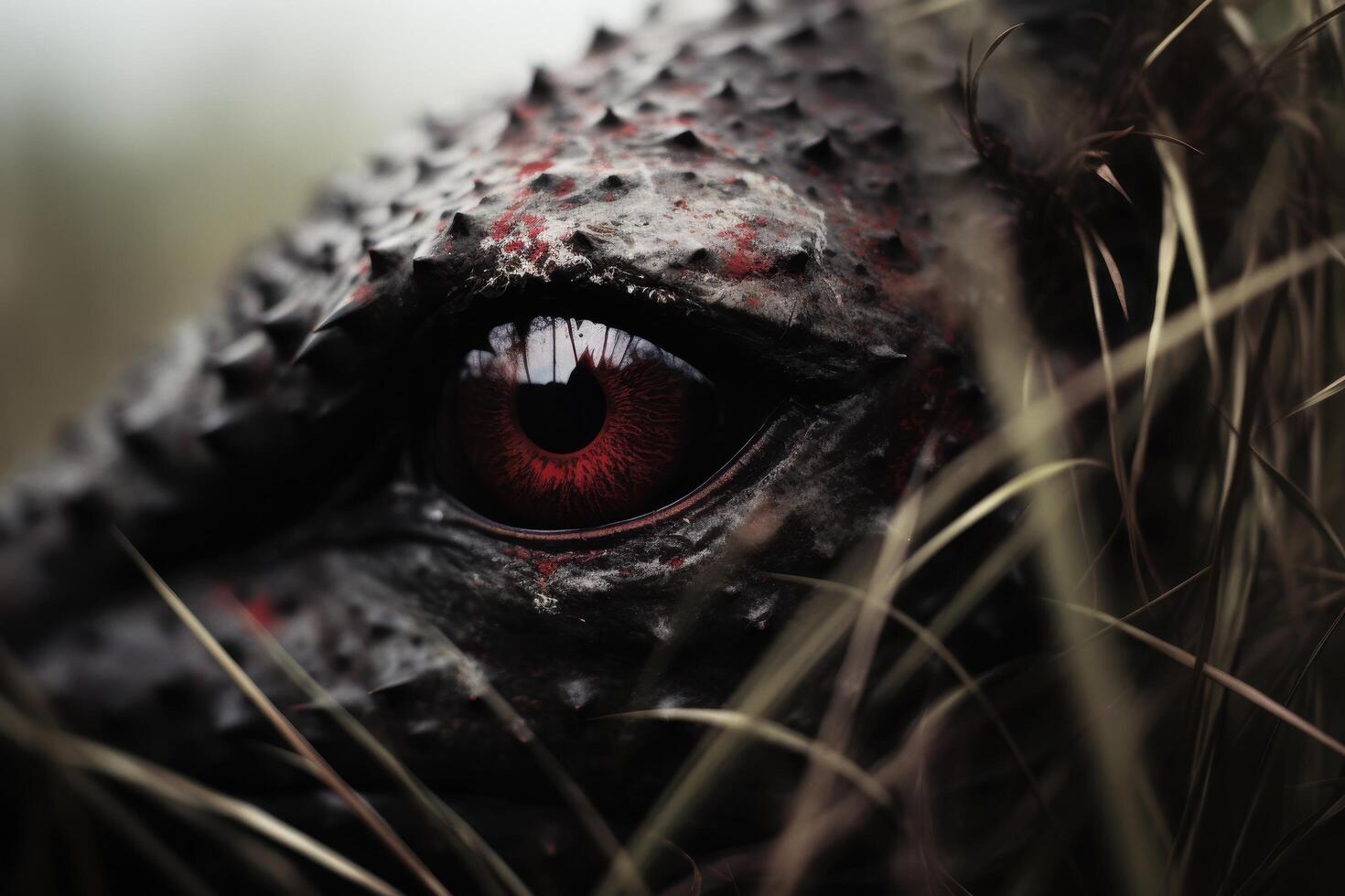 Intense reptilian eye in the wild photo