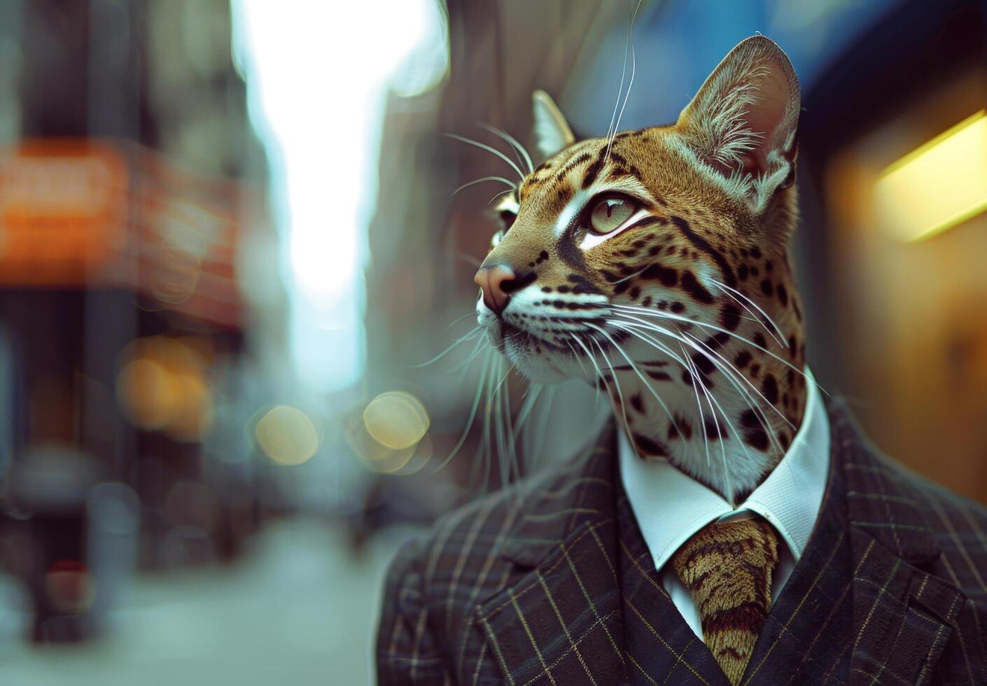 Sophisticated feline in business attire photo