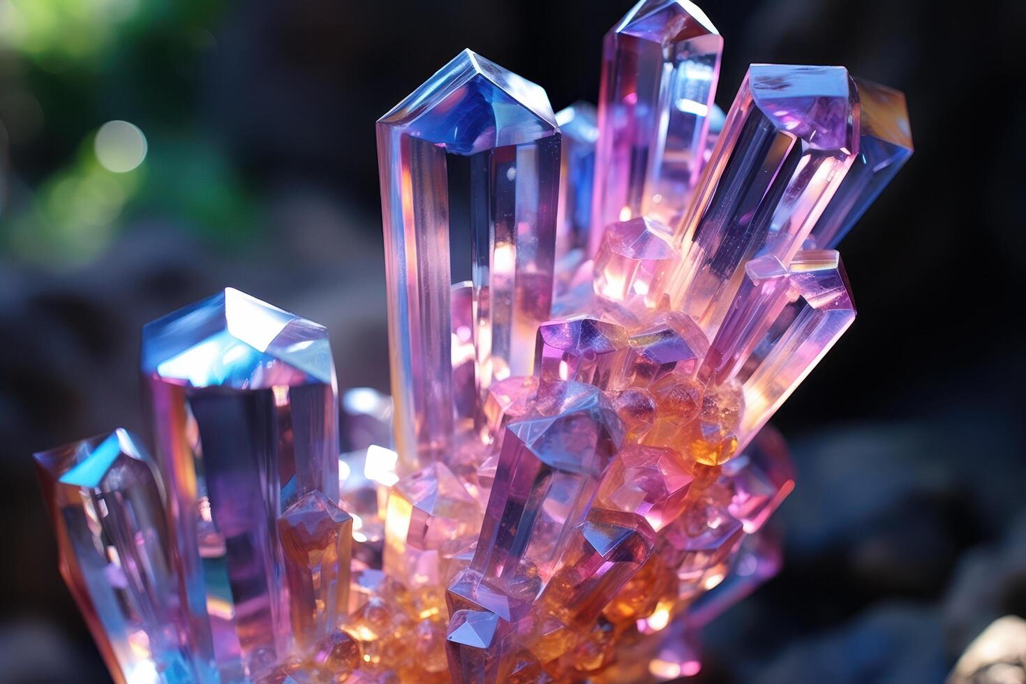 Colorful crystal formations photo
