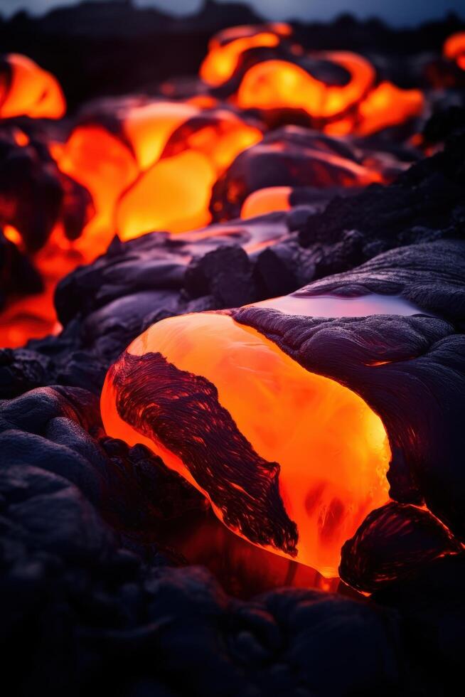 Glowing embers of a smoldering fire photo