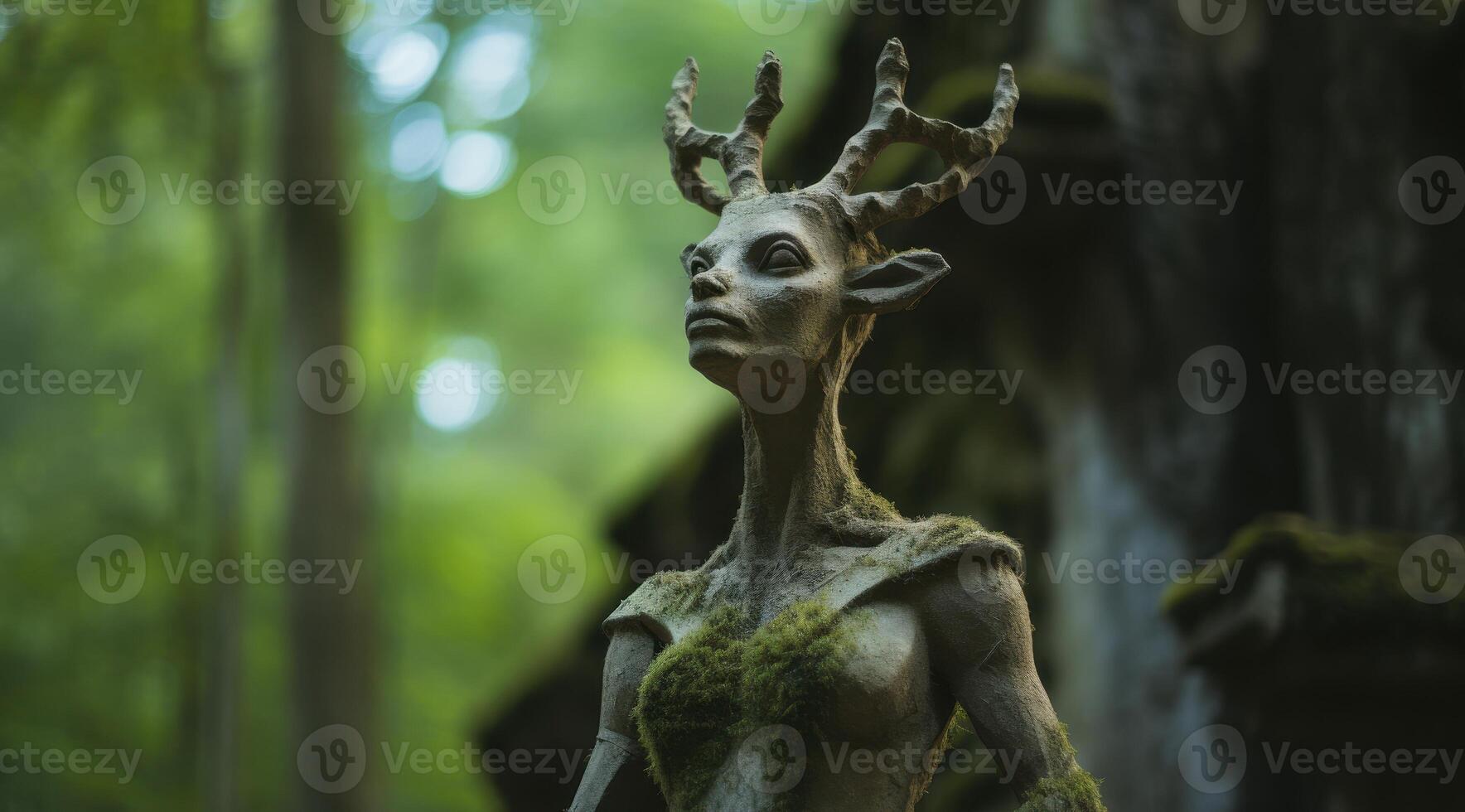 Mysterious forest creature statue photo