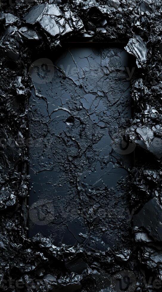 Cracked and Shattered Dark Textured Background photo